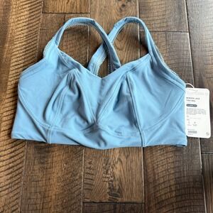 Phoenix Bergen Lace Trip Bra Light Blue XL A-C Cross Back Lace Trim NWT